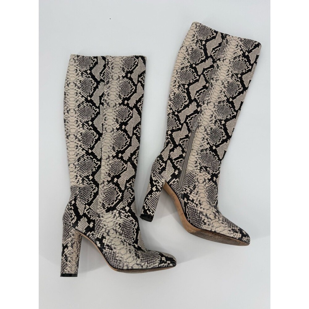 Antonio Melani McKenda Snakeskin Print Boot | Mocha White Snake Print | 6.5M